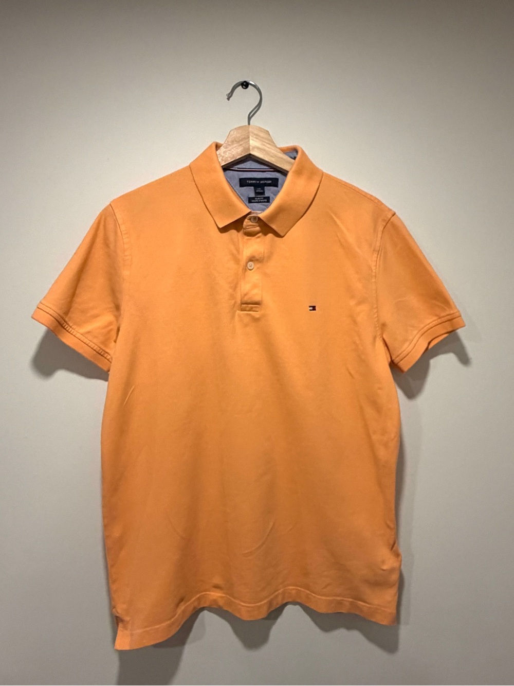 Tommy Hilfiger Men’s Coral Orange Short-Sleeve Polo-Slim Fit